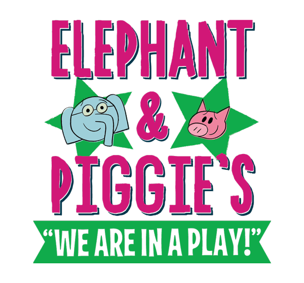 elephant and piggies we are in a play logo