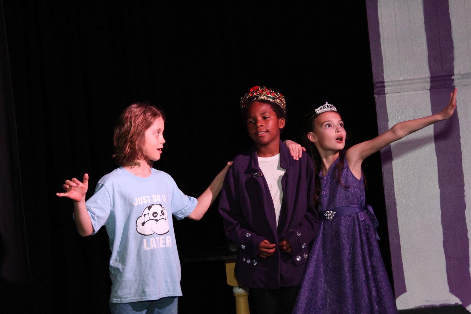 Students of North Texas Performing Arts Summer Camp performing their showcase on stage.