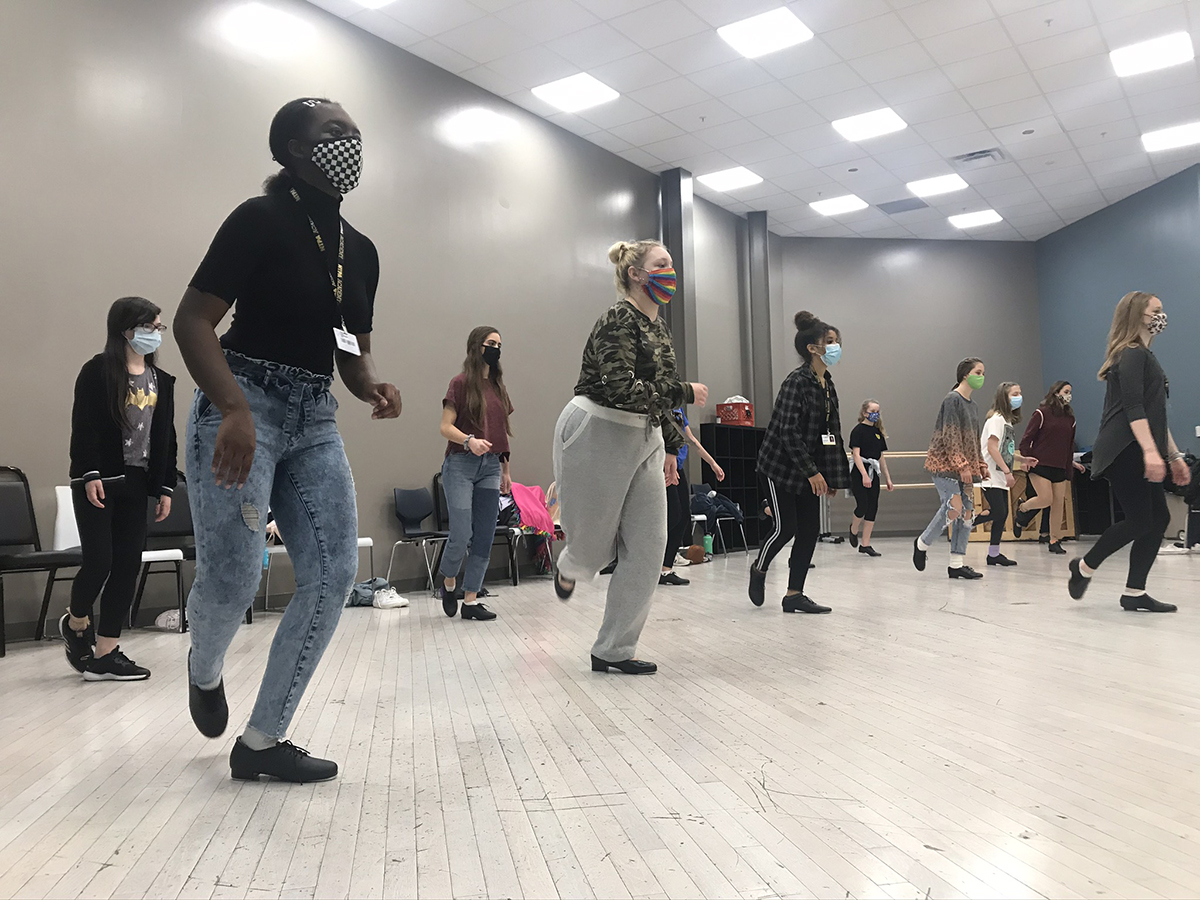 NTPA Academy students perform tap sequence with instructor Riley Madlock