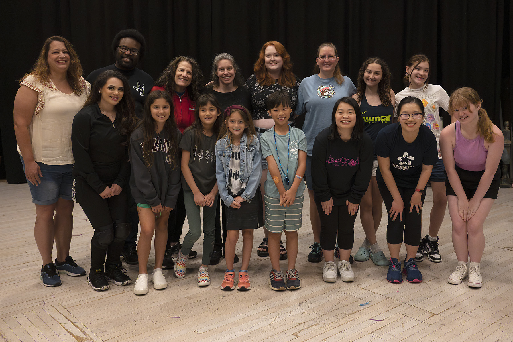 2023 Deaf Theatre Showcase cast pose for a group photo